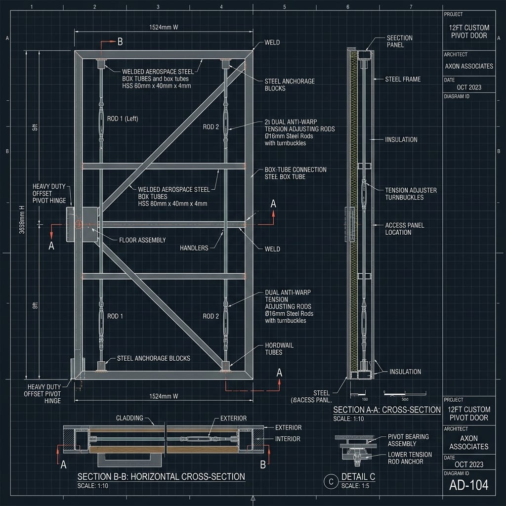Aerospace Welded Steel Skeleton Internal Chassis Blueprint Schematic | Six Senses Builders
