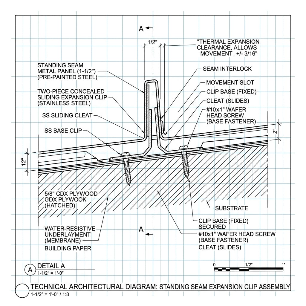 Concealed Sliding Expansion Clip on 5/8